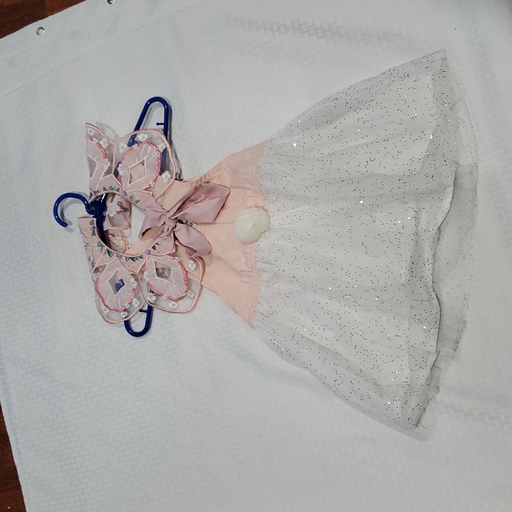 Vtg OshKosh B'gosh Peach pink white  Vestbak Dress - Picture 5 of 16